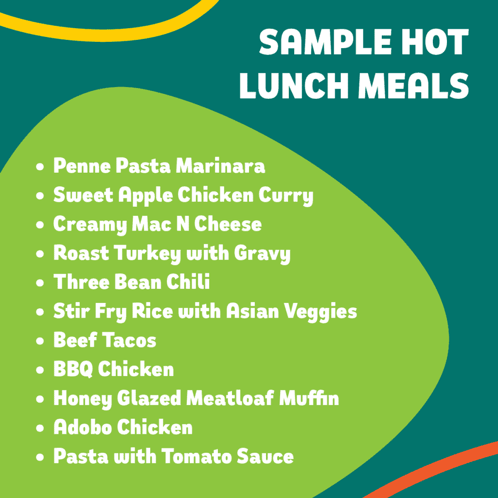 Sample Hot Lunch Meals